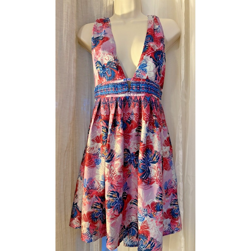Women's Free People Daydreamin' Mini Dress Small Open Back Floral Print